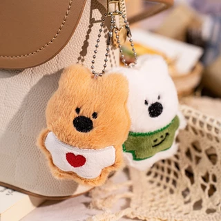 พวงกุญแจ Plush Three Puppies Series - อุปกรณ์เสริมพวงกุญแจกระเป๋าเป้สะพายหลัง