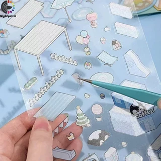 ติ๊กเกอร์วารสารน่ารักสติกเกอร์กันน้ํากระดาษสมุดวัสดุสมุดภาพชุด Diy สติกเกอร์ปริศนา