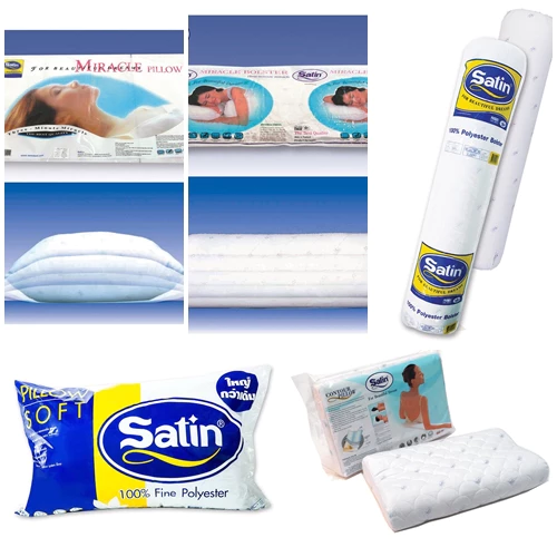 หมอนหนุน หมอนข้าง หมอนสุญญากาศ หมอนข้างสุญญากาศ หมอนสุขภาพ ซาติน Satin Pillow Bloster Neck Support ใยสังเคราะห์ นุ่มมาก