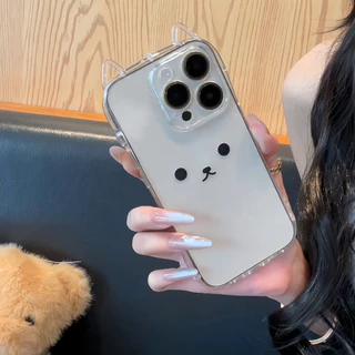 🔥เคสใสหูแมวลายหมี สำหรับรุ่น iphone11 12 13 14 15 16 16promx 16plus ไอโฟน13 promax เคสแฟชั่น 7plus 8plus 15Promax 17 Pro