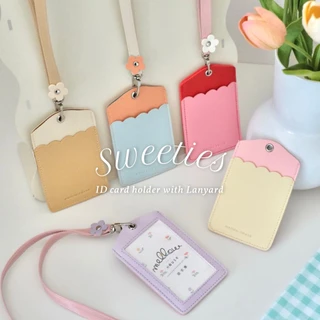 Sweeties ID card holder with Lanyard ที่ใส่บัตรพร้อมสายคล้องคอ ซองใส่บัตรพนักงานน่ารัก ซองใส่บัตรรถไฟฟ้า