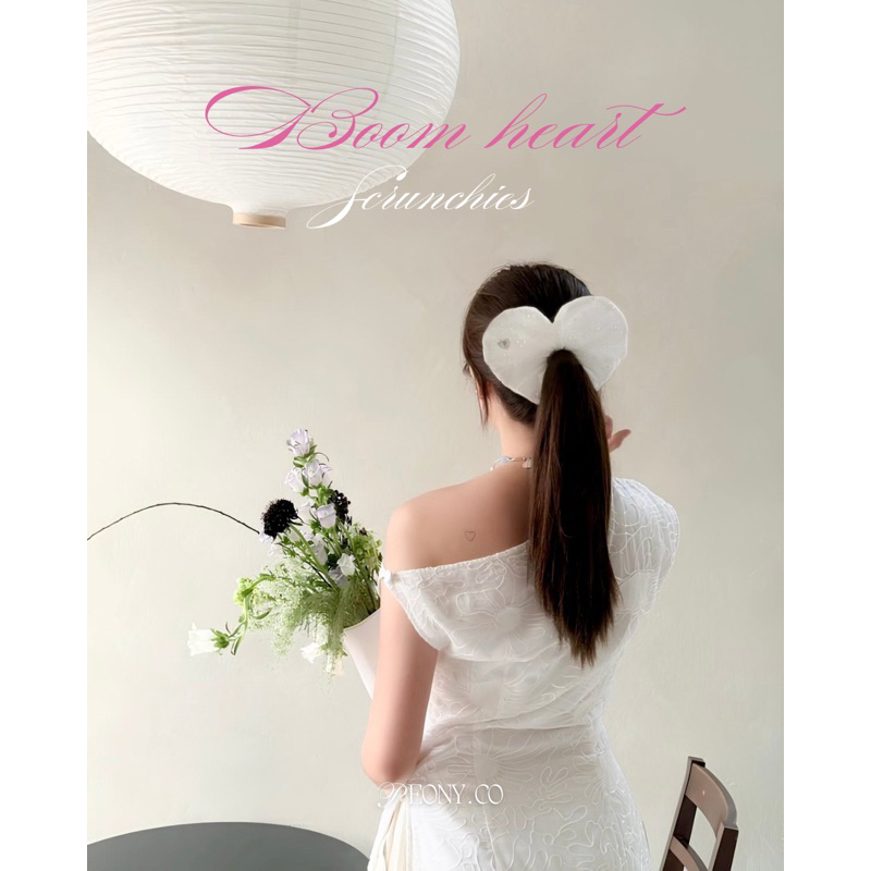 ยางรัดผมรูปหัวใจ Scrunchies Boom Heart