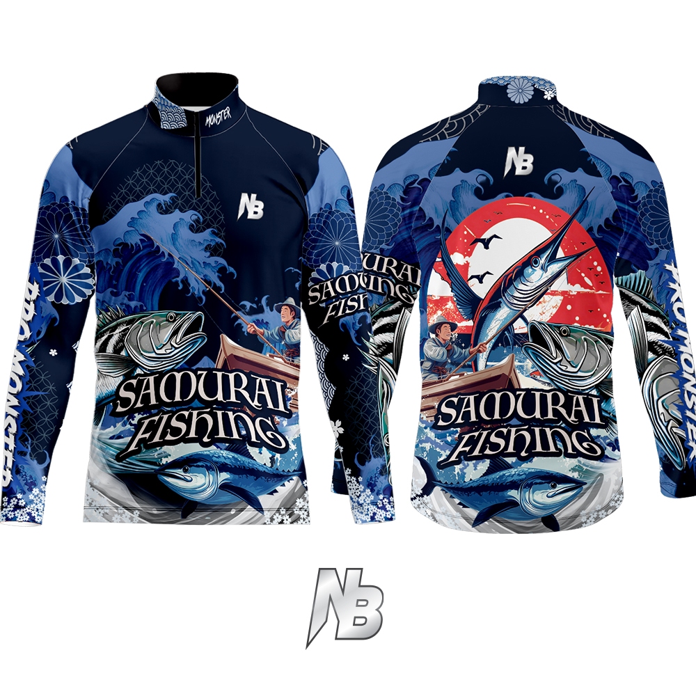 เสื้อตกปลา,ปั่นจักรยาน Set สี 47 SAMURAI FISHING (สินค้าพร้อมจัดส่ง) ป้องกันแสง UV