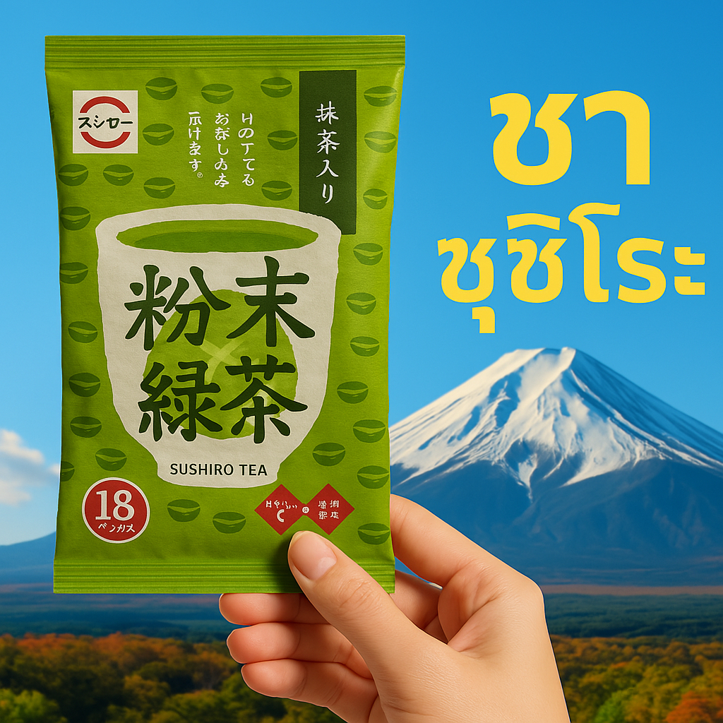 ชาเขียวมัทฉะผงสำเร็จรูป 🍵 Sushiro Tea 18 ซอง ชงร้อน-เย็นได้ทันที หอมเข้มข้นจากญี่ปุ่น