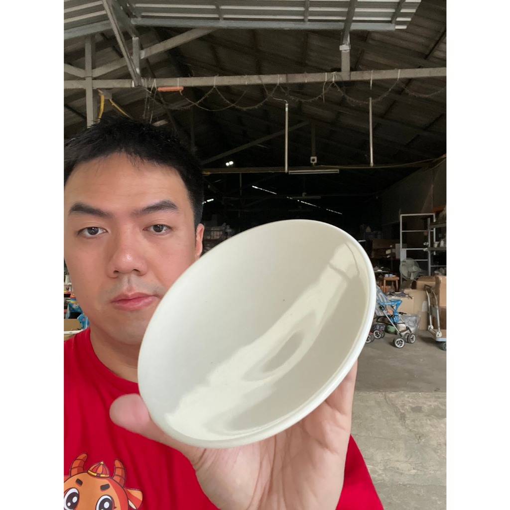 จานแบ่งเซรามิก ทรงกลม ขนาด 6x6 นิ้ว สีขาวล้วน เนื้อพอร์ซเลน  porcelain ceramic ออกใบกำกับภาษีได้ รหัส kenz tmx 4525_3