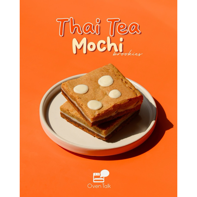 Thai Tea Mochi Brookie ชาไทยโมจิ | Oven Talk
