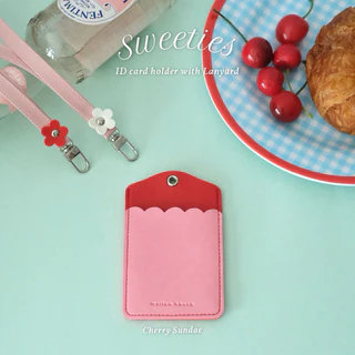 Sweeties ID card holder with Lanyard ที่ใส่บัตรพร้อมสายคล้องคอ ซองใส่บัตรพนักงานน่ารัก ซองใส่บัตรรถไฟฟ้า