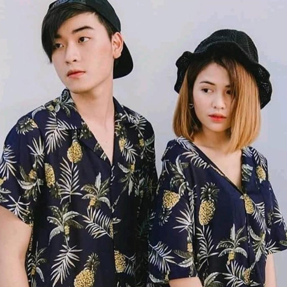 S001 TARA Shirt Span เสื้อเชิ้ต ฮาวาย ลายสัปปะรดเนื้อผ้าสปัน นุ่ม ใส่สบาย ลายนี้ไม่มีเอ้าท์