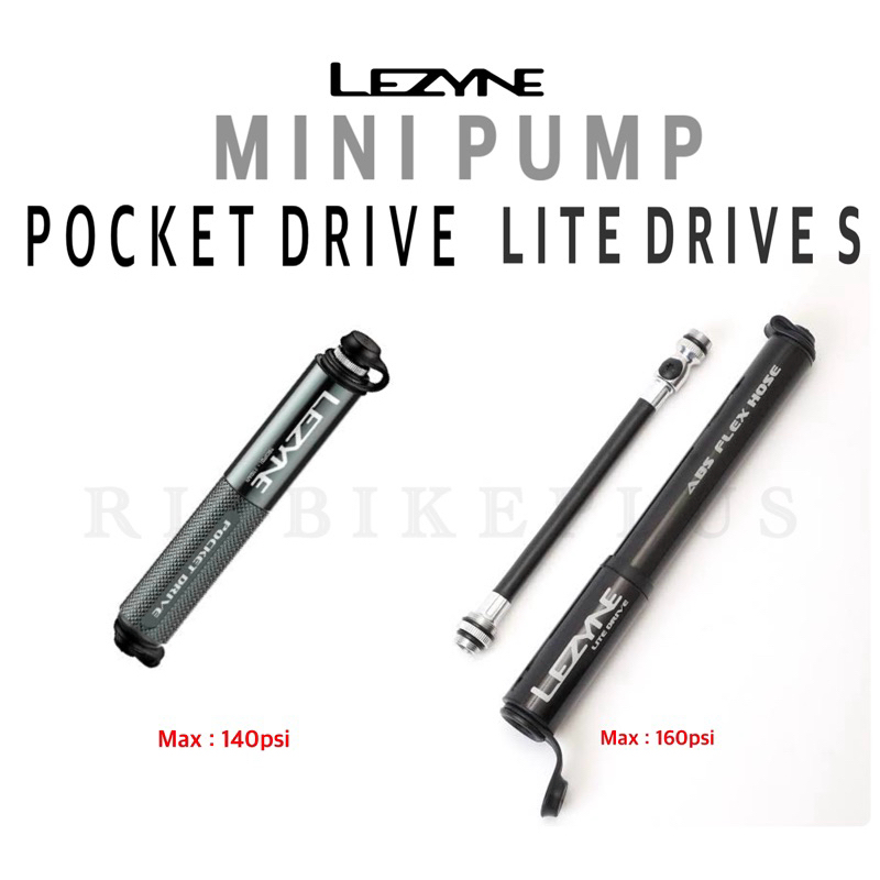 สูบพกพา Lezyne Pocket Drive เล็กกะทัดรัด ยึดหัวได้ สูบได้สูงสุด Max 160 psi