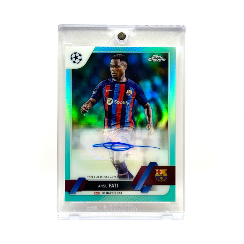 Topps Chrome UCC 22/23 Ansu Fati FC Barcelona /199 Chrome Autograph Aqua Refractors