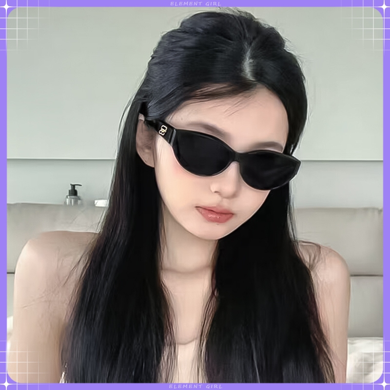 แว่นกันแดดทรงแคทอาย หน้าเหลี่ยม โชว์หน้าเล็ก แว่นกันแดดโพลาไรซ์สำหรับผู้หญิง ป้องกันรังสีอัลตราไวโอเลต จับคู่กับแว่นกันแ