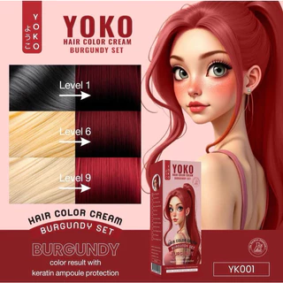 Yoko โยโกะ Hair Color Cream Reddish Brown Set แฮร์ คัลเลอร์ ครีม เรดดิช บราวน์ เซ็ต 2 หลอด 100 ml
