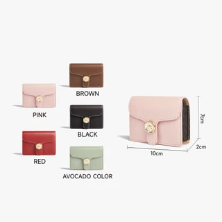 MOSSDOOM Bria Wallet กระเป๋าสตางค์ใส่บัตรสั้นสีพื้นเรียบง่าย ทนทาน มีช่องใส่บัตรหลายช่อง