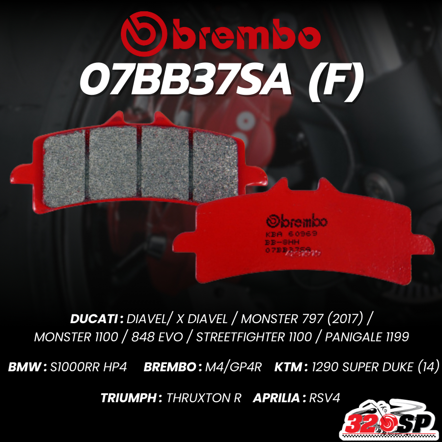 ผ้าเบรค BREMBO SINTER รหัส 07BB37SA ปั้ม Brembo M4,M50,MGP4R TRIUMPH / DUCATI / KTM/APRILLIA  ส่งไว!