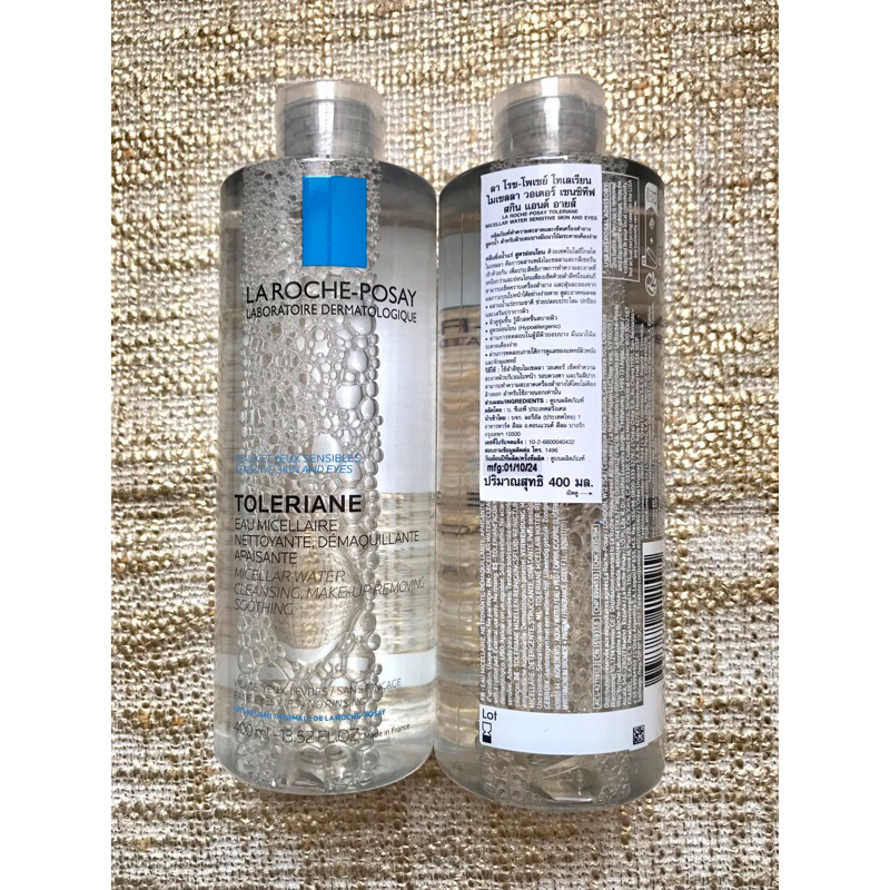 La Roche-Posay Torelriane Micellar Water For Sensitive Skin and Eyes ขนาด 400 ml. #ป้ายไทย #ผลิต01/0