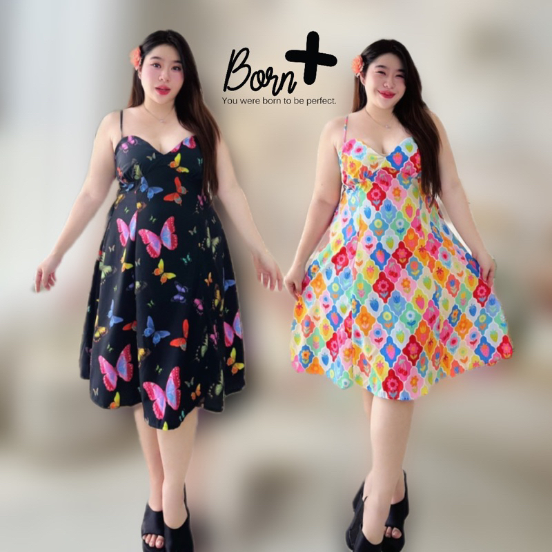 BORNPLUSเดรสสายเดี่ยวไซส์ใหญ่