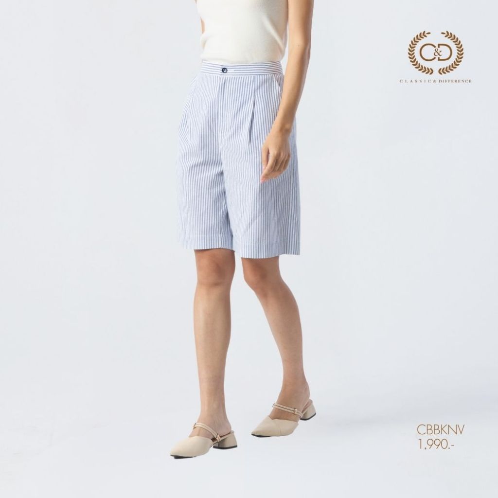C&D กางเกงผู้หญิง ขาสั้น New short สีกรม CBBKNV