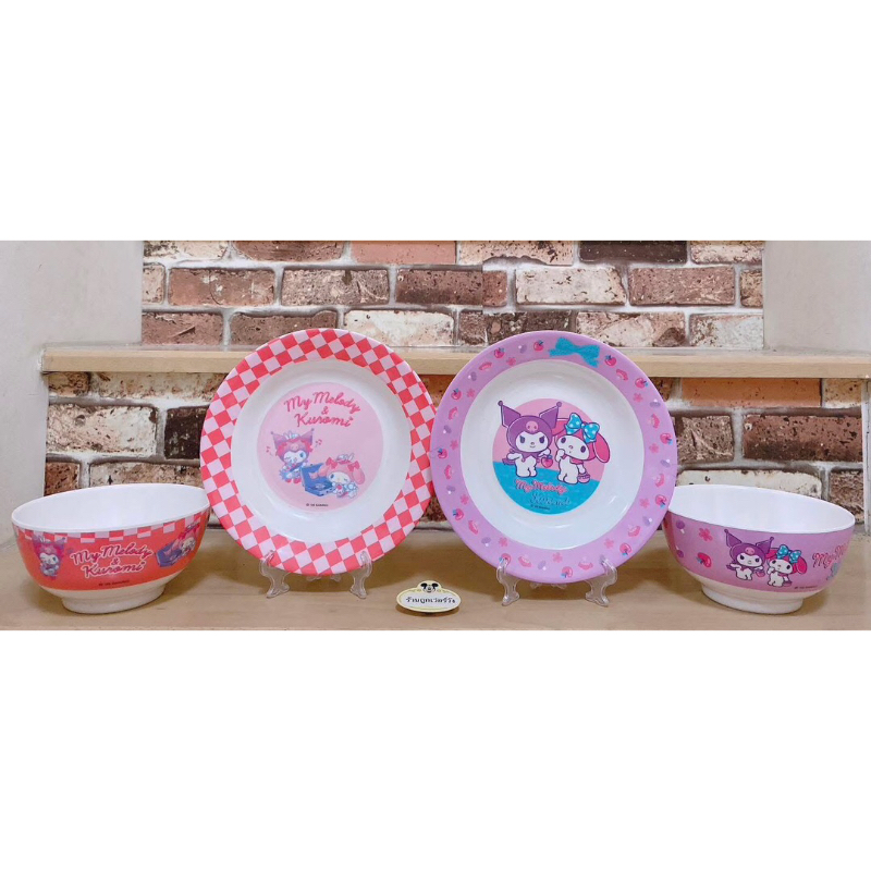 จานชามเมลามีนลายคุโรมิ x มายเมโลดี้งานSanrio