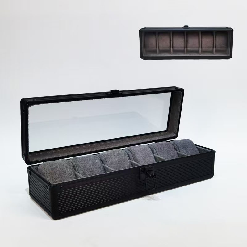*พร้อมส่ง*กล่องนาฬิกา 5 6 เรือน （กรอบอลูมิเนียม）กล่องใส่นาฬิกา Watch Box กล่องของขวัญ