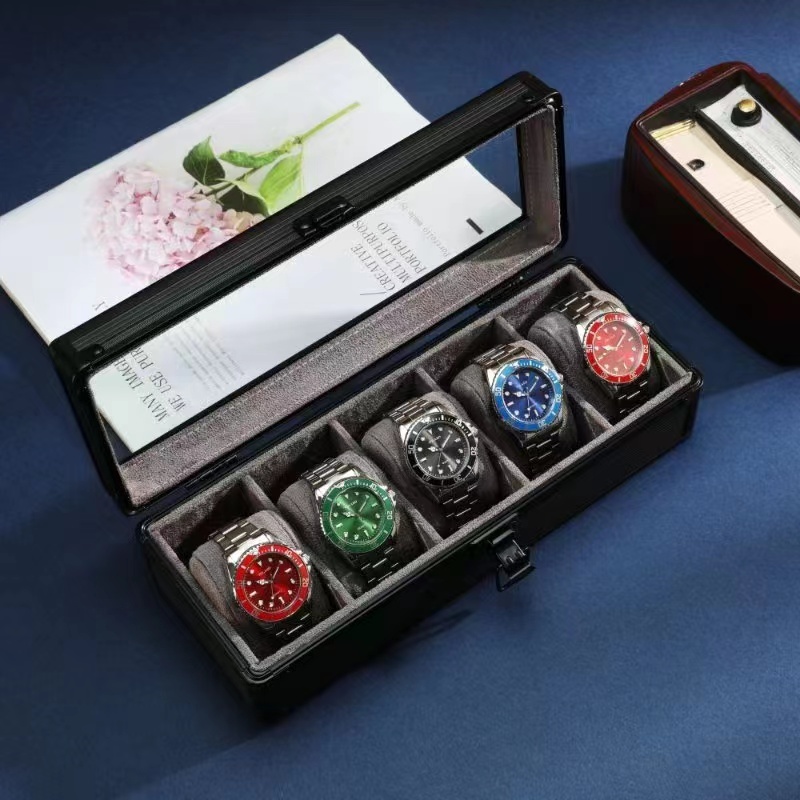*พร้อมส่ง*กล่องนาฬิกา 5 6 เรือน （กรอบอลูมิเนียม）กล่องใส่นาฬิกา Watch Box กล่องของขวัญ