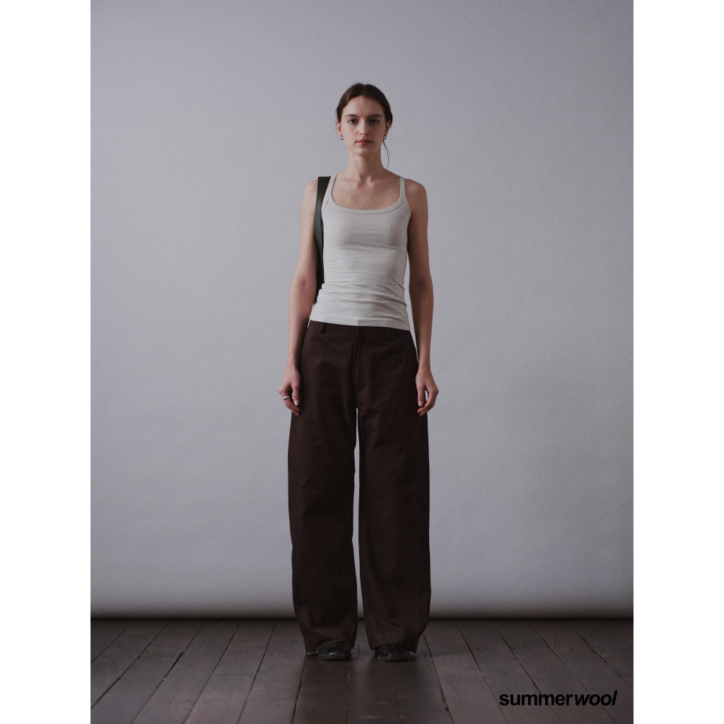 SUMMERWOOL – Jaye Pants: Deep Umber Straight Leg Trousers กางเกงขายาวสีน้ำตาลเข้ม ทรงตรง