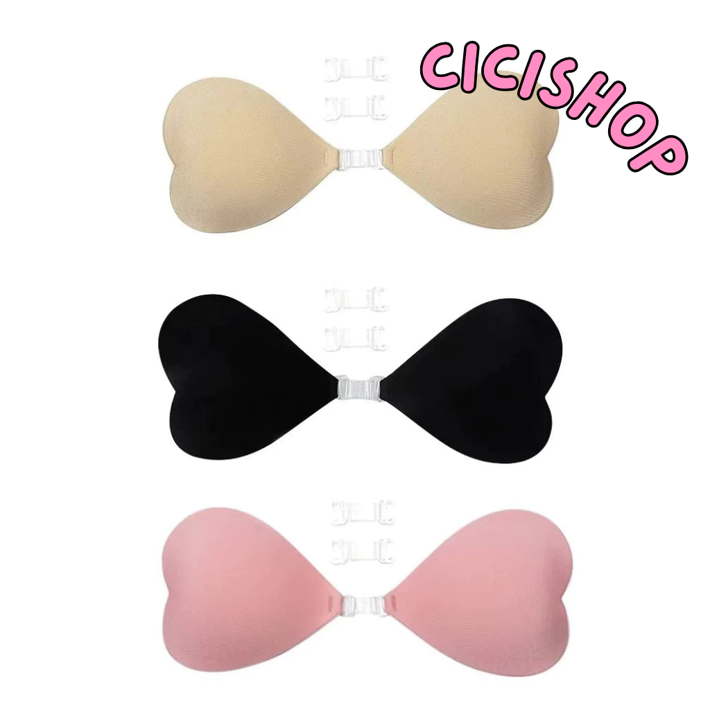 Cicishop(Bra8003) บราปิดจุกปีกนกรูปทรงหัวใจ กันน้ำ ซิลิโคนดันทรง กันเหงื่อ กาวเหนียวแน่น ใส่ได้หลายครั้ง