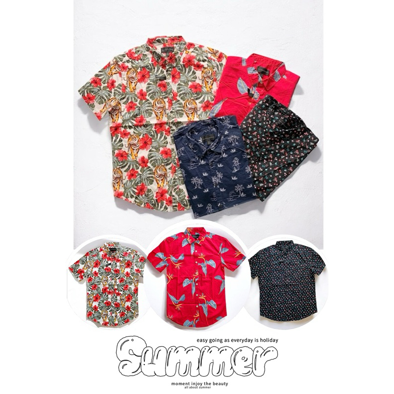 No Boundaries เสื้อฮาวาย สงกรานต์ รับฤดูร้อน มีจำนวนจำกัด 🌺เสื้อเชิ้ตแขนสั้น นำเข้าจากบังคลาเทศ มือหนึ่ง ของแท้
