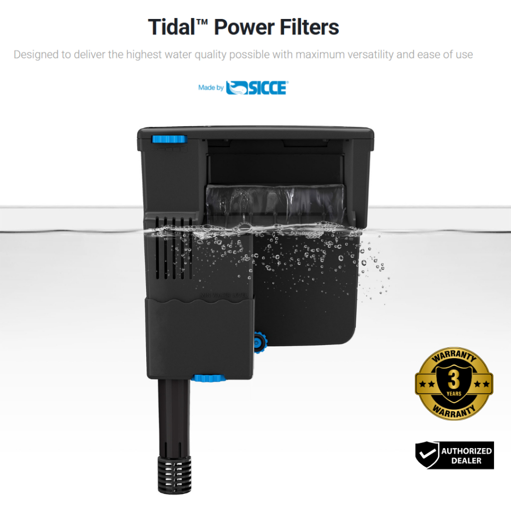 Seachem Tidal Power Filter กรองแขวนตู้ปลาคุณภาพสูง ผลิตโดย Sicce ประเทศอิตาลี