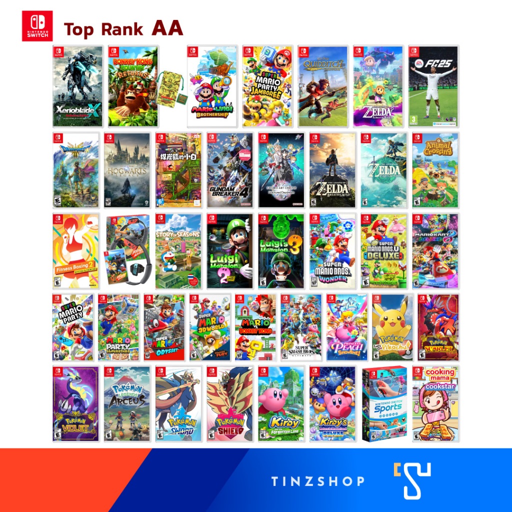 [Top Rank  AA] (พร้อมส่ง) Tinzshop Nintendo Switch Game  Set AA  เลือก  > RingFit Jamboree Zelda sports Luigi Mario