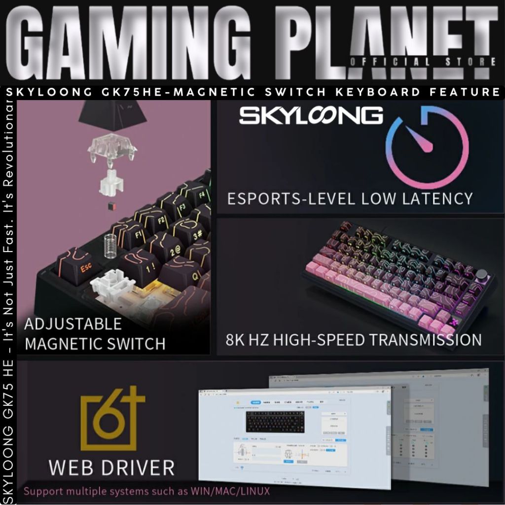คีย์บอร์ด SKYLOONG GK75 HE | Outemu Magnetic Switch | Rapid Trigger | Gasket Mount | snaptap SOCD