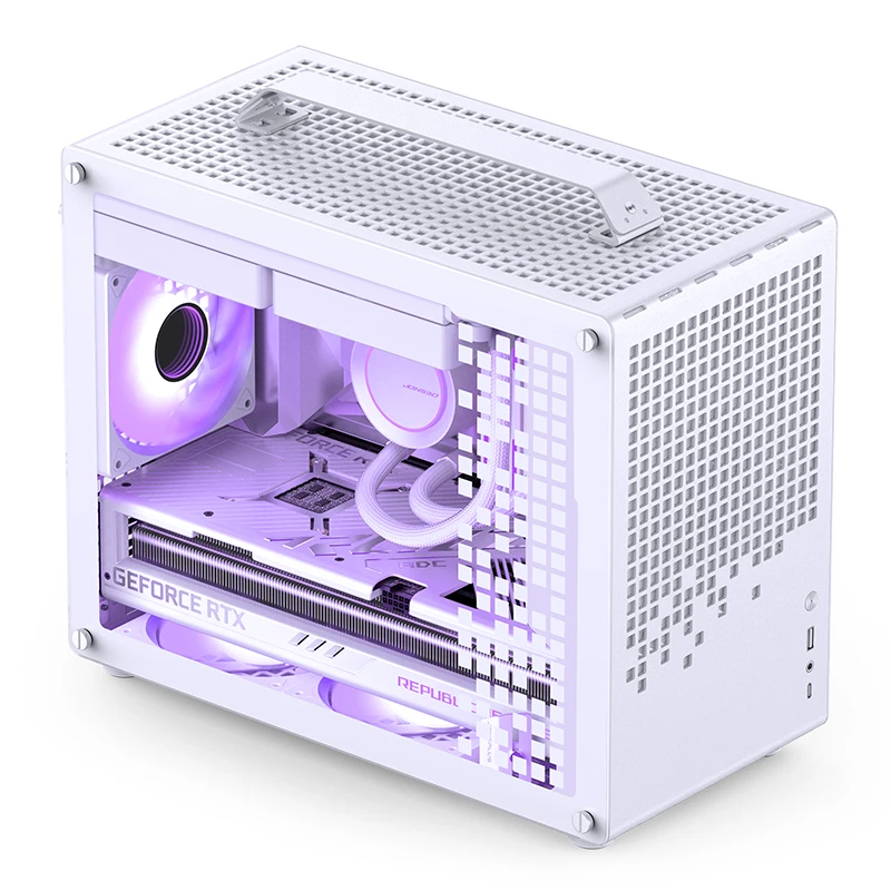 Jonsbo Z20 สีขาว White Micro-ATX Mini Tower Pc Case,with Detachable Carrying Handle, Mini Size