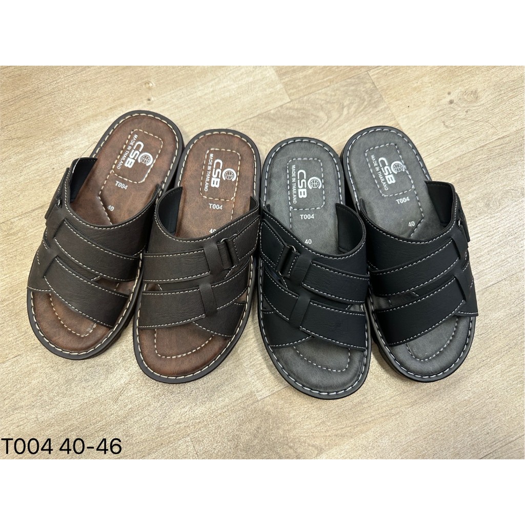 รองเท้าแตะผู้ชายพื้นยางพื้นหนา1นิ้วเศษ มีหลายแบบไซส์40-46มี2สีสีดำกับสีน้ำตาล