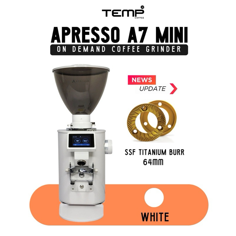 เครื่องบด APRESSO A7 mini Grinder 64mm SSF TITANIUM  (White)
