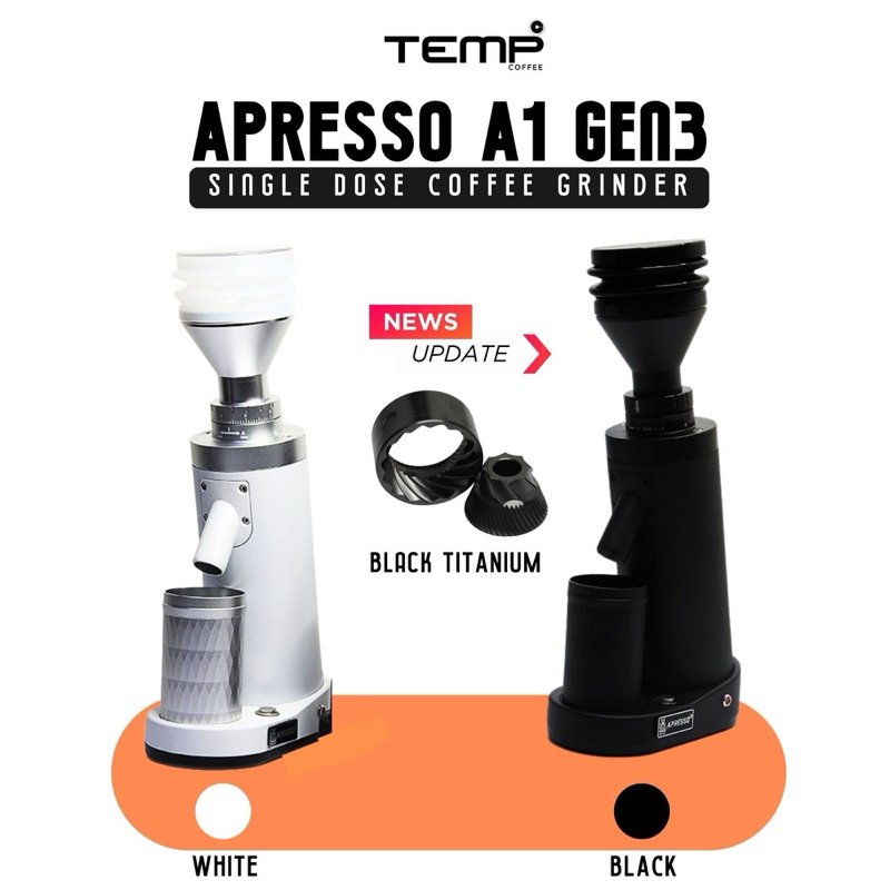 พร้อมส่ง เครื่องบด Apresso A1 Plus Gen3  เฟือง Black Titanium Coffee Grinder