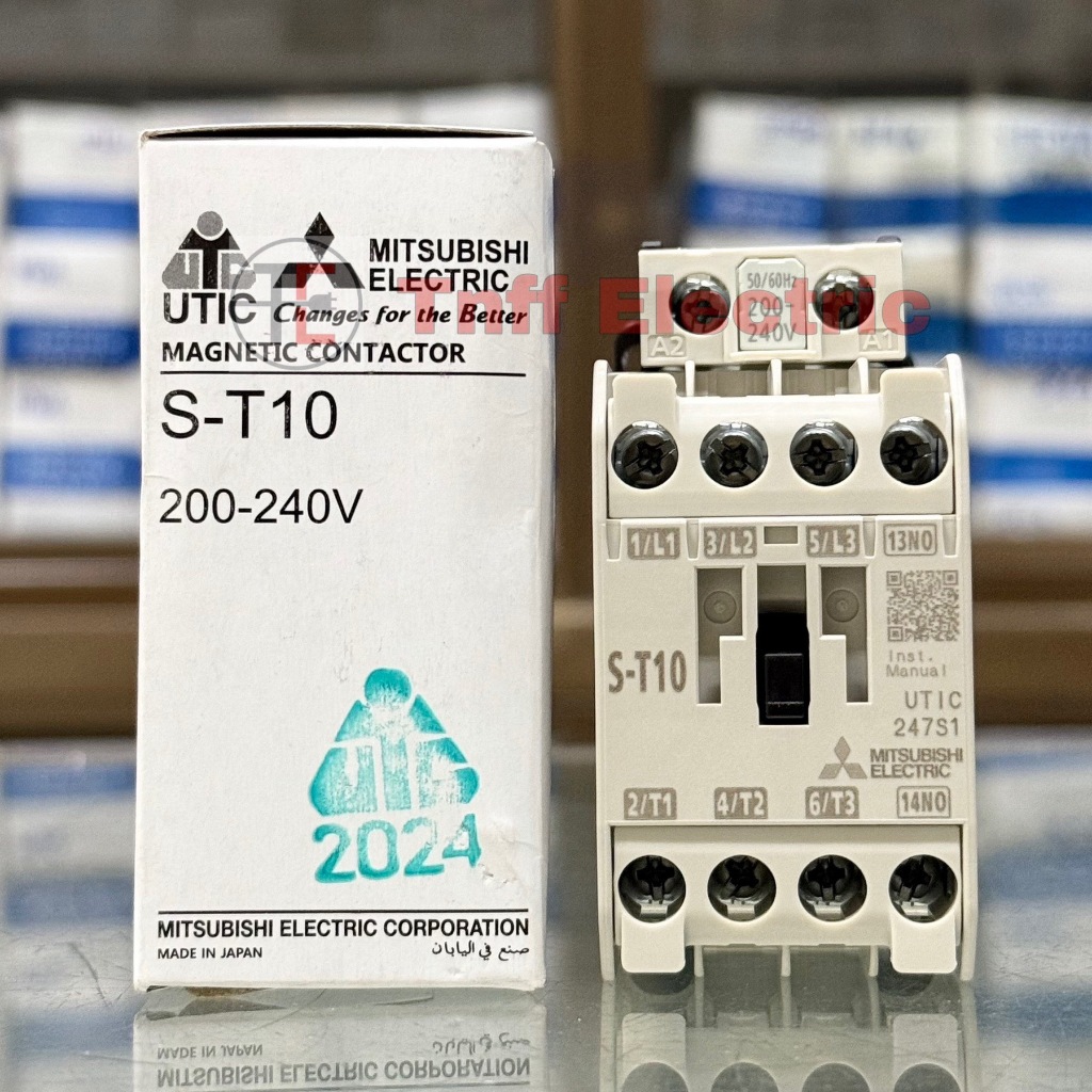 Mitsubishi S-T10 (คอยล์ 24V, 48V, 110V, 220V, 380V) แมกเนติก คอนแทคเตอร์ (1NO)