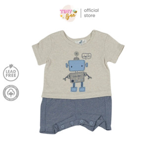 TinyBee รอมเปอร์ ชุดหมีขาสั้น ผ้าฝ้าย100% ชุดเด็กผู้ชาย ปักล…