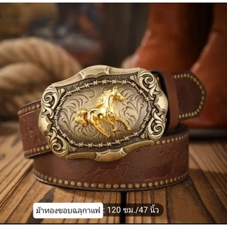 เข็มขัดสไตล์คาวบอยวินเทจ(ชุดที่ 2)/หัวประดับหินหลากสี/โลหะ3Dเหมาะทั้งหญิงและชาย
