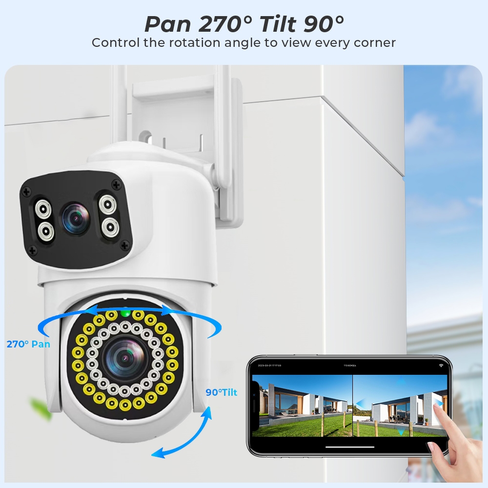 V380 4G Camera 12MP 6K 18LED Solar Cell กล้องวงจรปิดใส่ซิม โซลาร์เซลล์ ความละเอียด12ล้านพิกเซล กล้อง2เลนส์3จอ