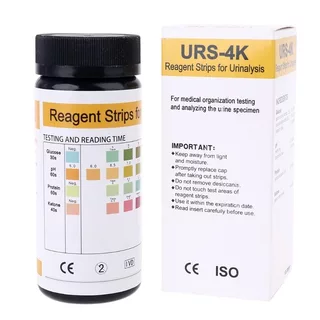 URS-4K แผ่นตรวจคีโตน ค่าPH ตรวจปัสสาวะ ตรวจกลูโคส ตรวจโปรตีนReagent Strips for Urinalysis100 ชิ้น/กล่อง