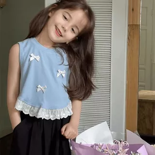 เสื้อดำผู้หญิง เสื้อสีดำ ปักโบว์ แต่งลายลูกไม้ นุ่มสบาย สไตล์แฟชั่น