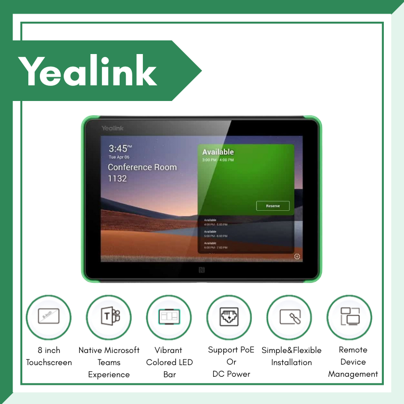 [🚚ส่งด่วน]Yealink YLK-ROOMPANEL-TEAM อุปกรณ์แจ้งการจองห้องประชุม