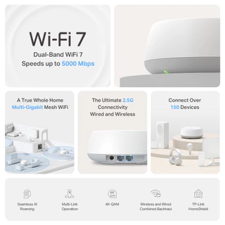 ส่งด่วน TP-LINK DECO BE25 BE5000 Wi-Fi 7 WHOLE HOME MESH SYSTEM 2.5Gbps ประกันศูนย์ไทย Synnex