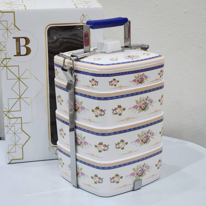 Best More ปิ่นโตเมลามีน3ชั้นครึ่ง ลายไทตัน 1ชุด  ผลิตโดย ศรีไทยซุปเปอร์แวร์