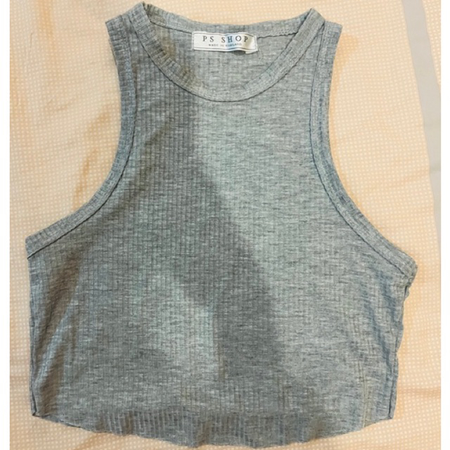 เสื้อกล้ามครอปสีเทา PS SHOP