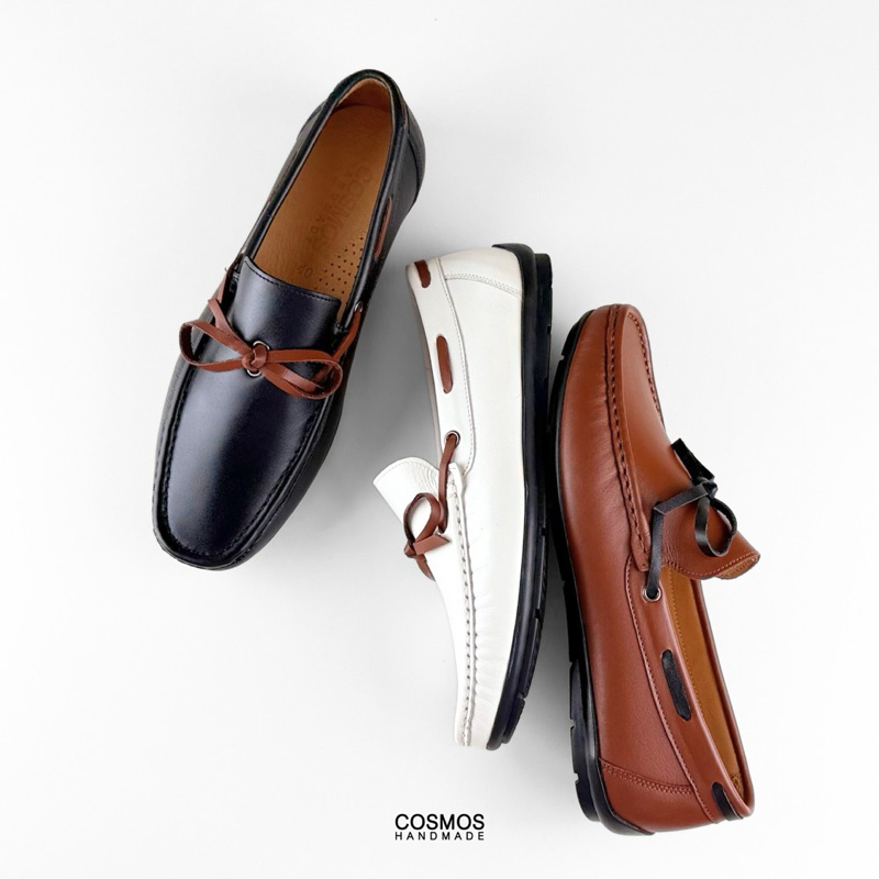 COSMOS SHOES รองเท้าหนัง แบบสวม ทรง Moccasins Loafers รุ่น Givah มีเบอร์ใหญ่สุดถึง 46