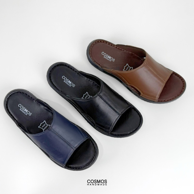 COSMOS  SHOES  รองเท้าแตะหนังแท้ แบบสวม รุ่น Rexel