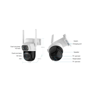 VSTARCAM CB622DR WIFI/BG622DR/BG69 4G LTE SIM 3MP 1296p กล้องวงจรปิดใส่ซิม (2 เลนส์กล้อง) แผงโซล่าเซลล์+แบตเตอรี่ในตัว