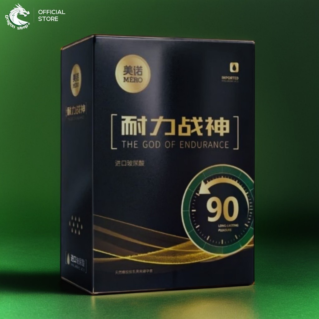 ถุงยางอนามัยแบบปุ่ม+ขวาง อึด รุ่นเทพเจ้าแห่งความอดทน ไซส์ 52±2 มม. ยาว180 มม.