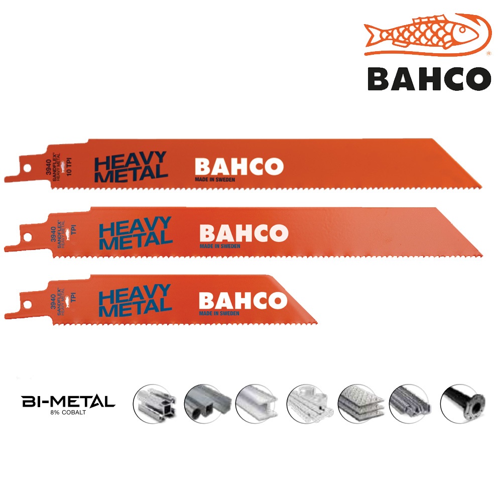 Bahco ใบเลื่อยชักตัดเหล็กหนา HEAVY METAL รุ่น 3940-HM