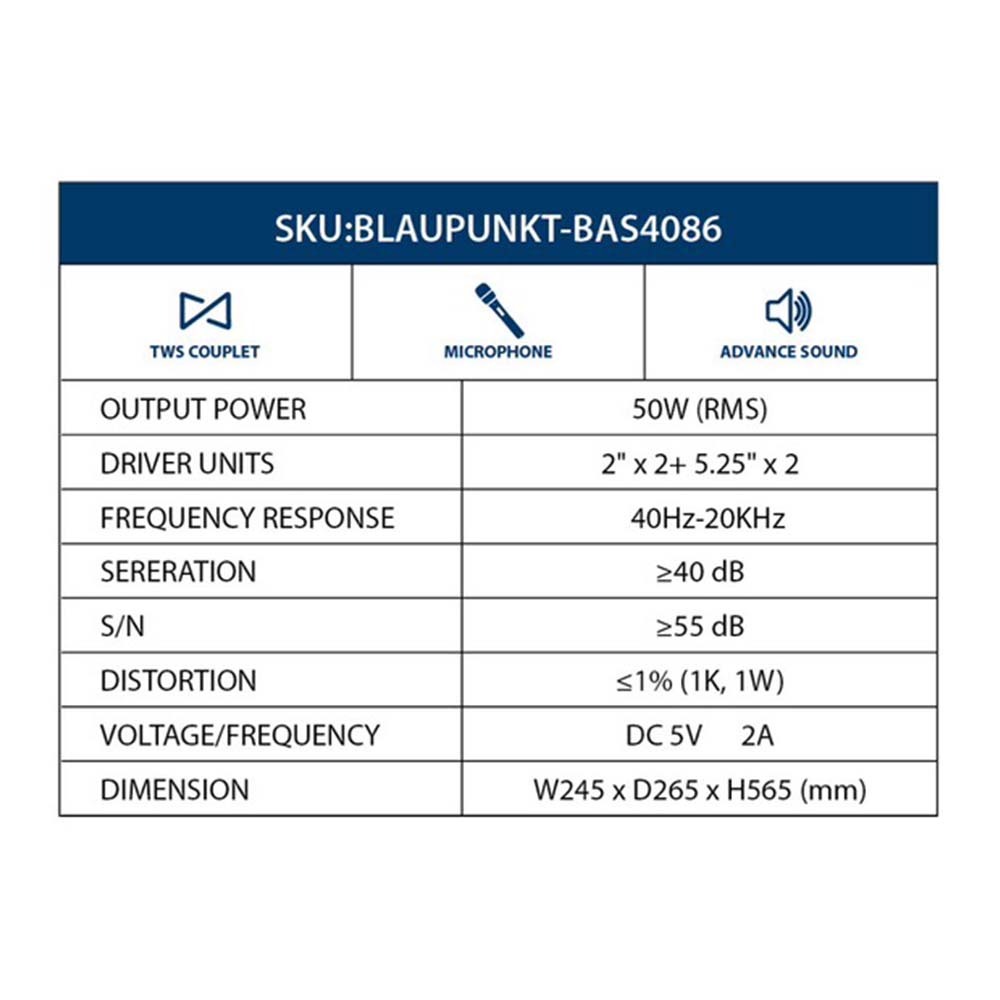 Blaupunkt Cheery ลำโพงไร้สาย พร้อมไมโครโฟน